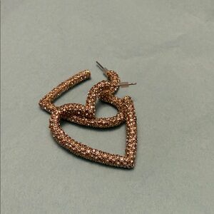 Pave Gold Heart-Shaped Earrings